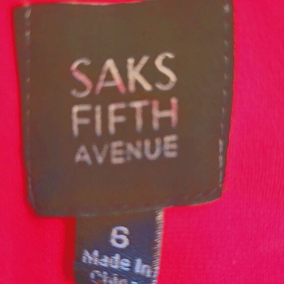 Saks Fifth Avenue red ruched zip up back sleeveless stretch midi dress, size 6 - Picture 7 of 8